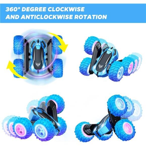 Remote Control Car, 2.4GHz Double Sided 360° Flips Rotating Electric Race RC - Picture 3 of 7